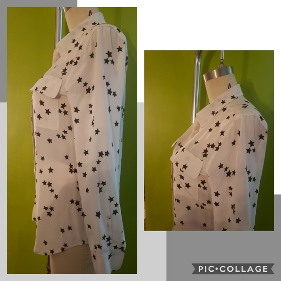 Equipment Tops - Equipment Signature Star Print Silk Shirt
